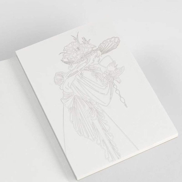 Livre de cartes postales à peindre - Aquarelle - 15x10,5cm - 16 modèles Art Nouveau