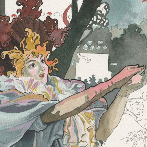 Livre de coloriage - Beaux-arts - Adulte - Aquarelle et crayons - Œuvres d'Alphonse Mucha - 12 modèles
