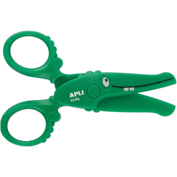 photo-Ciseaux - Pour enfant - Dès 2 ans - Maternelle - Forme crocodile - Ergonomique - Apli Kids