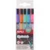 photo-Marqueurs - Craie liquide - 5 couleurs pastel - Pointe ronde - Pour tableau noir, déco, verre - Apli