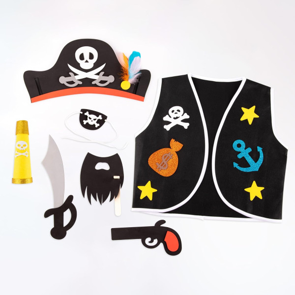 Kit pour créer un déguisement de Pirate - Chapeau, épée, gilet - Dès 3 ans - Apli Kids