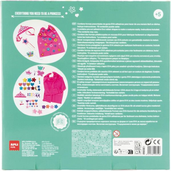 Kit pour créer un déguisement de princesse - Baguette, cape, couronne - Dès 3 ans - Apli Kids