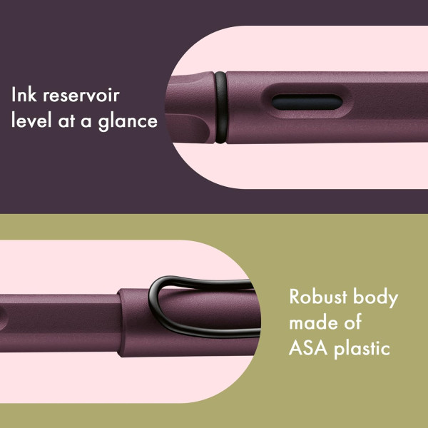 Stylo plume - Mine extra-fine EF - Droitier - LAMY - Safari - Rouge foncé - Rechargeable