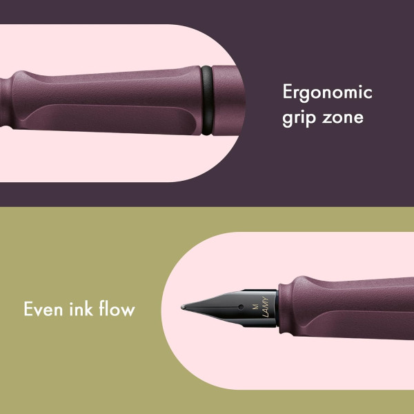 Stylo plume - Mine extra-fine EF - Droitier - LAMY - Safari - Rouge foncé - Rechargeable