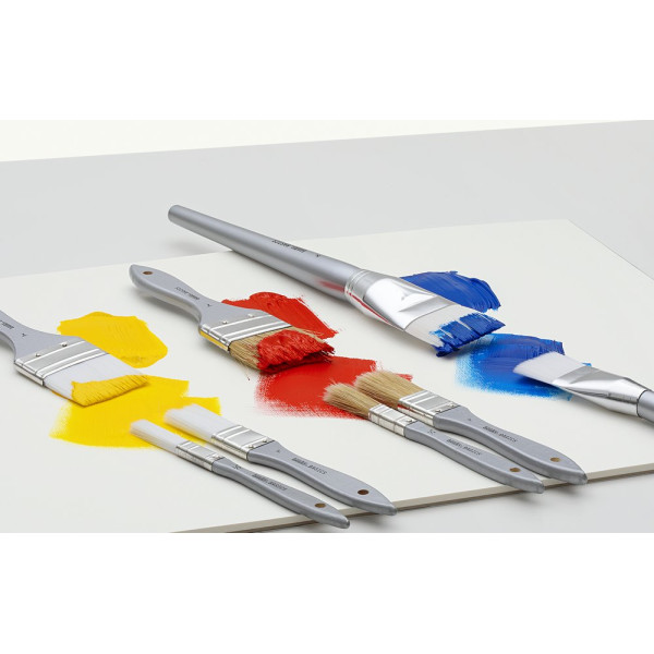 Pinceaux - Plat - Poils naturels - Assortiment de 3 tailles - Peinture acrylique - Liquitex
