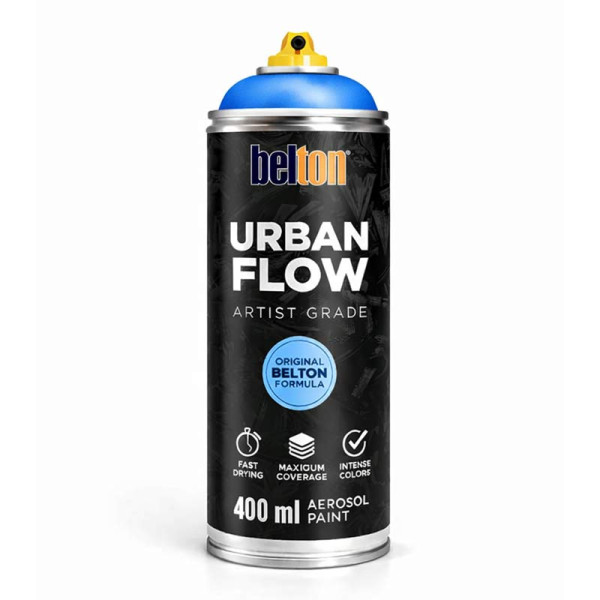 photo-Bombe de peinture - Bleu vif - Belton - Urban Flow - 400ml - Haute couvrance