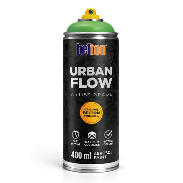 photo-Bombe de peinture - Vert jus - Belton - Urban Flow - 400ml - Haute couvrance
