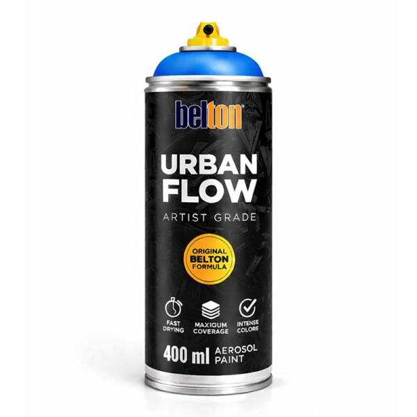 photo-Bombe de peinture - Bleu tulipe - Belton - Urban Flow - 400ml - Haute couvrance