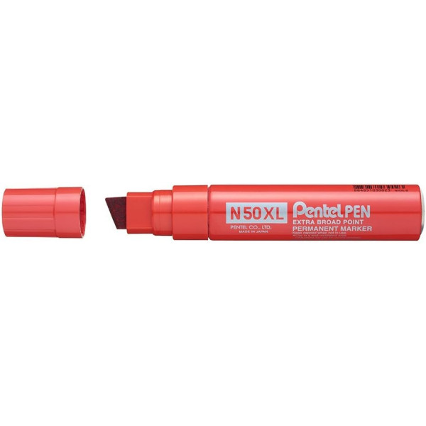 photo-Marqueur - Rouge - Indélébile - Permanent - Pointe biseautée large - Pentel Pen N50XL
