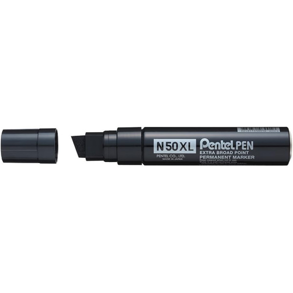 photo-Marqueur - Noir - Indélébile - Permanent - Pointe biseautée large - Pentel Pen N50XL