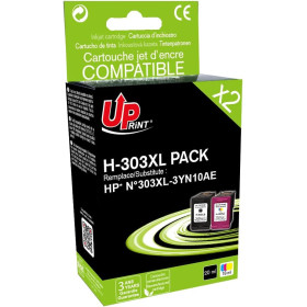 photo-Cartouches d'encre - Compatible HP303XL - 1 x noir + 1x couleur - Uprint