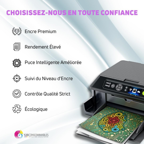 Cartouches d'encre - Compatible HP303XL - 1 x noir + 1x couleur - Uprint