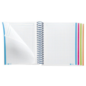 Cahier - A6 - Spirales - Petits carreaux - Perforées - 120 feuilles - Couverture rigide - Miquelrius