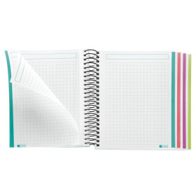 Cahier - A6 - Spirales - Petits carreaux - Perforées - 120 feuilles - Couverture souple - Miquelrius