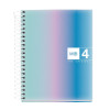 photo-Cahier - A6 - Spirales - Petits carreaux - Perforées - 120 feuilles - Couverture souple - Miquelrius