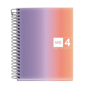 photo-Cahier - A6 - Spirales - Petits carreaux - Perforées - 120 feuilles - Couverture souple - Miquelrius