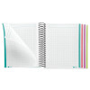 Cahier - A6 - Spirales - Petits carreaux - Perforées - 120 feuilles - Couverture souple - Miquelrius