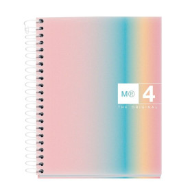 photo-Cahier - A6 - Spirales - Petits carreaux - Perforées - 120 feuilles - Couverture souple - Miquelrius