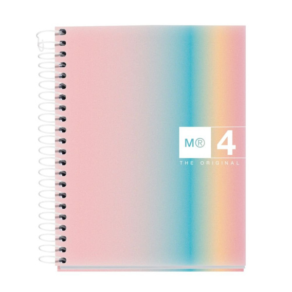 photo-Cahier - A6 - Spirales - Petits carreaux - Perforées - 120 feuilles - Couverture souple - Miquelrius