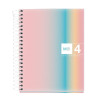 photo-Cahier - A6 - Spirales - Petits carreaux - Perforées - 120 feuilles - Couverture souple - Miquelrius