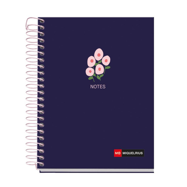 photo-Cahier - A6 - Spirales - Petits carreaux - Perforées - 120 feuilles - Couverture rigide - Miquelrius