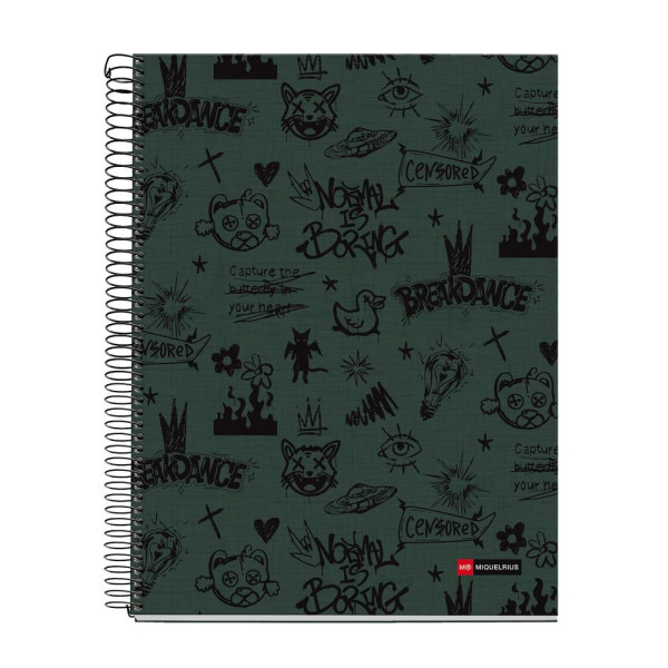 photo-Cahier - A4 - Spirales - Lignées - Perforées - 120 feuilles - Couverture rigide - Miquelrius