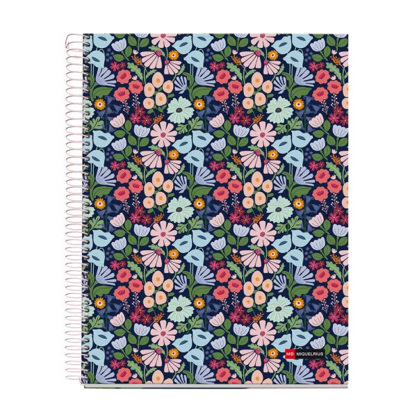 photo-Cahier - A4 - Spirales - Lignées - Perforées - 120 feuilles - Couverture rigide - Miquelrius