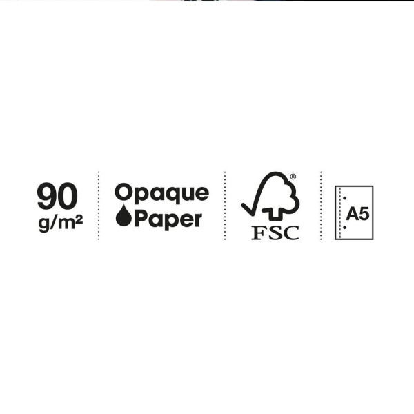 Cahier - A5 - Spirales - Blanches - Perforées - 80 feuilles - Couverture rigide - Miquelrius