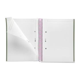 Cahier - A5 - Spirales - Blanches - Perforées - 80 feuilles - Couverture rigide - Miquelrius