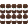 photo-10 pelotes de laine - Chocolat - 23 - 100% acrylique - 3,5/4,5 mm - Gründl - Lisa Premium