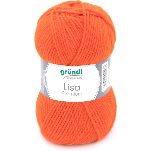 10 pelotes de laine - Orange - 11 - 100% acrylique - 3,5/4,5 mm - Gründl - Lisa Premium