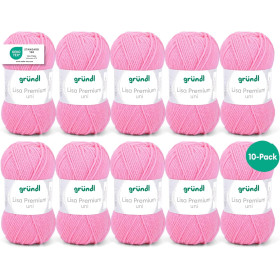 photo-10 pelotes de laine - Rose - 31 - 100% acrylique - 3,5/4,5 mm - Gründl - Lisa Premium