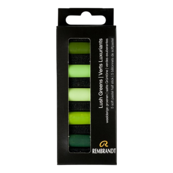 photo-Pastels - Tendres - Teintes vertes - 5 demi-pastels - Rembrandt