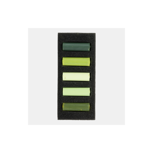 Pastels - Tendres - Teintes vertes - 5 demi-pastels - Rembrandt