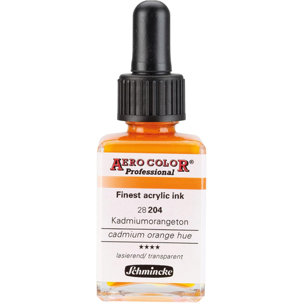photo-Encre acrylique - Extra-fine - Teinte orange de cadmium - 28 204 - Aéro Color Pro - Schmincke