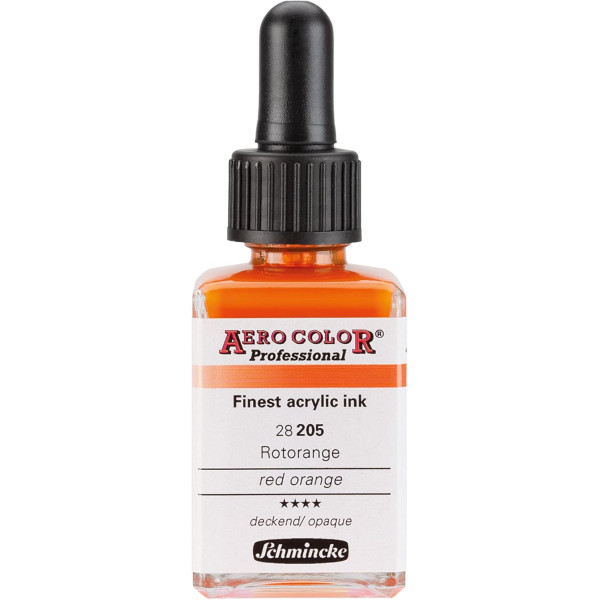 photo-Encre acrylique - Extra-fine - Rouge orangé - 28 205 - Aéro Color Pro - Schmincke