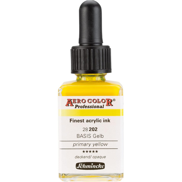 photo-Encre acrylique - Extra-fine - Jaune primaire - 28 202 - Aéro Color Pro - Schmincke