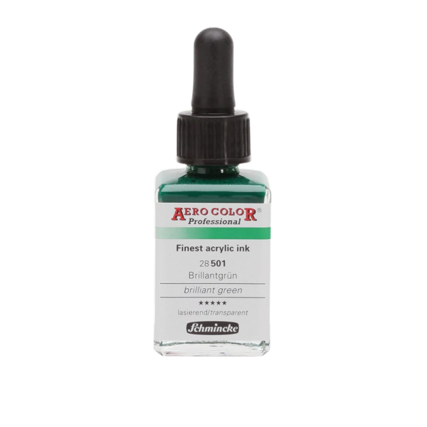 photo-Encre acrylique - Extra-fine - Vert brillant - 28 501 - Aéro Color Pro - Schmincke