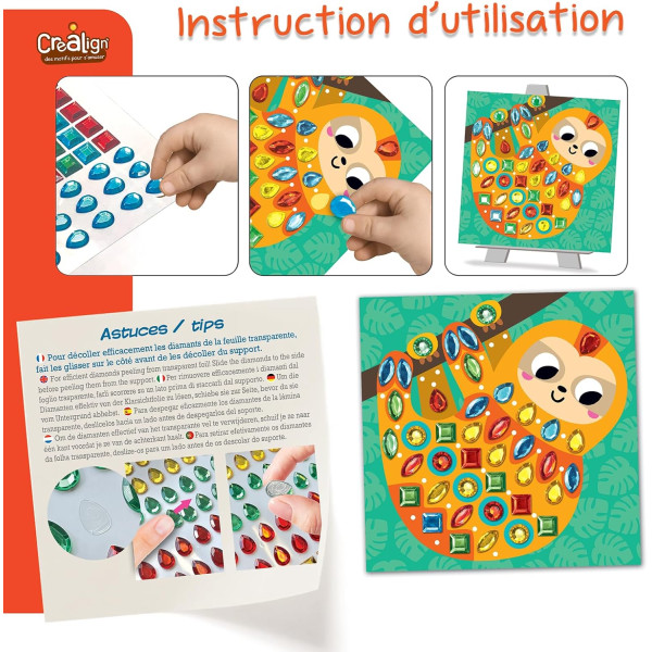 Jeu créatif - Mosaïque à coller - 6 tableaux à créer - Dès 3 ans - Loisirs créatifs enfant