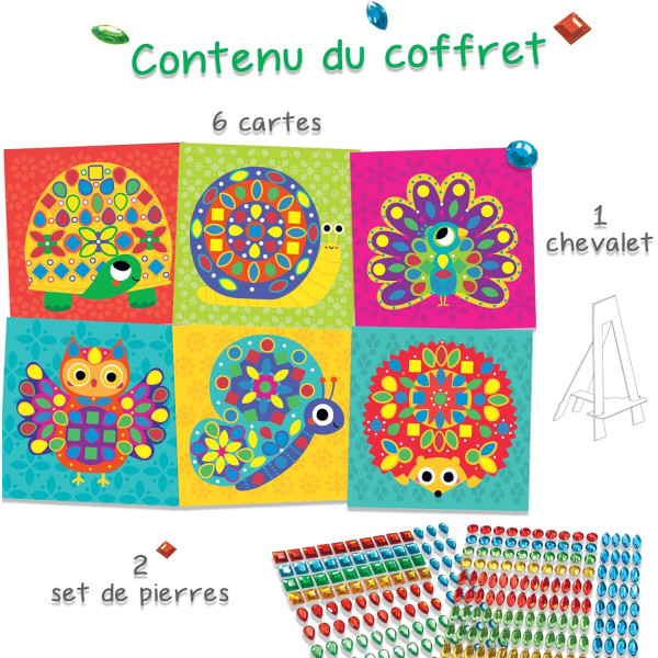 Jeu créatif - Mosaïque à coller - 6 tableaux à créer - Dès 3 ans - Loisirs créatifs enfant