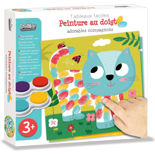 photo-Peinture au doigt - Dès 3 ans - 6 tableaux à décorer + 1 encreur - Activité manuelle