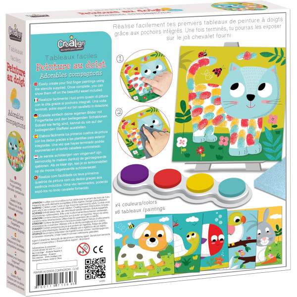 Peinture au doigt - Dès 3 ans - 6 tableaux à décorer + 1 encreur - Activité manuelle