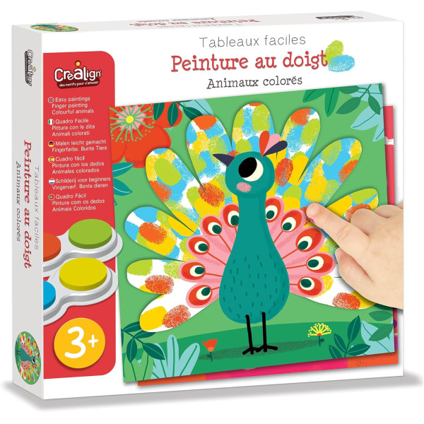 photo-Peinture au doigt - Dès 3 ans - 6 tableaux à décorer + 1 encreur - Activité manuelle