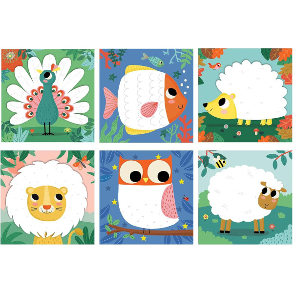 Peinture au doigt - Dès 3 ans - 6 tableaux à décorer + 1 encreur - Activité manuelle