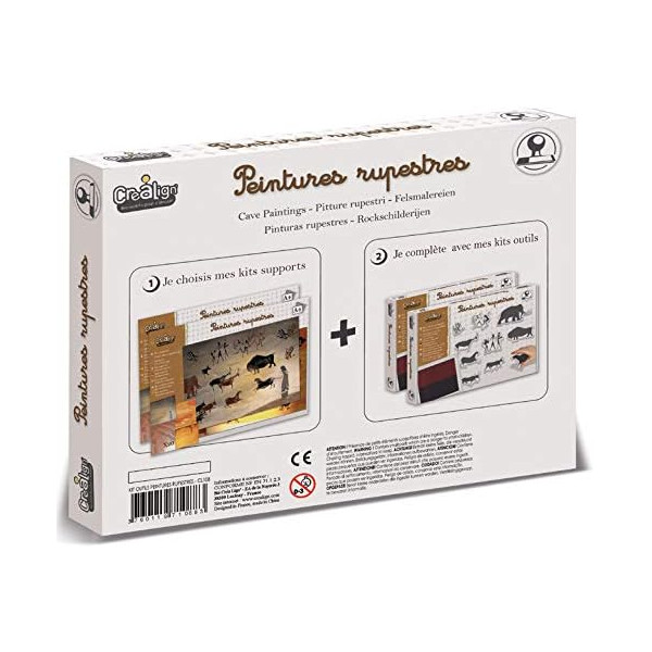 Tampons - 10 modèles peintures préhistoriques - Encre lavable - Dès 3 ans - Activité pédagogique