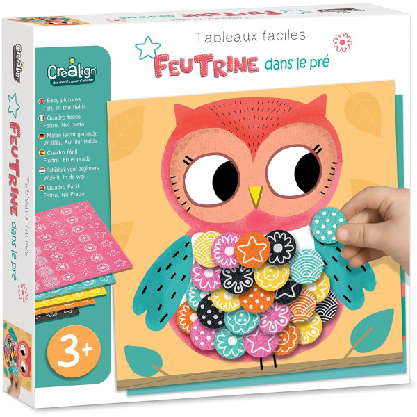 photo-Jeu créatif - Tableaux feutrine à décorer - 6 tableaux - Dès 3 ans - Activité manuelle