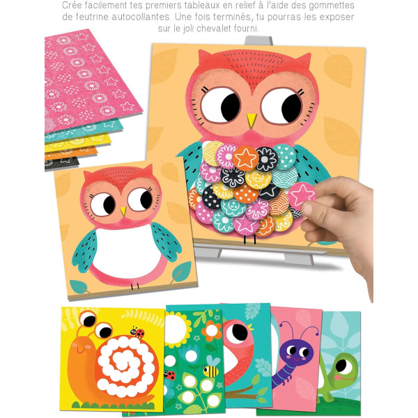 Jeu créatif - Tableaux feutrine à décorer - 6 tableaux - Dès 3 ans - Activité manuelle