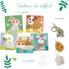 Jeu créatif - Cartes à décorer avec de la laine - 5 modèles animaux - Dès 3 ans - Activité manuelle
