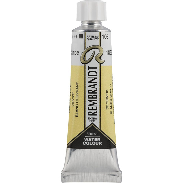 photo-Peinture aquarelle - Extra-fine - Blanc opaque - 106 - Rembrandt - Tube 10ml