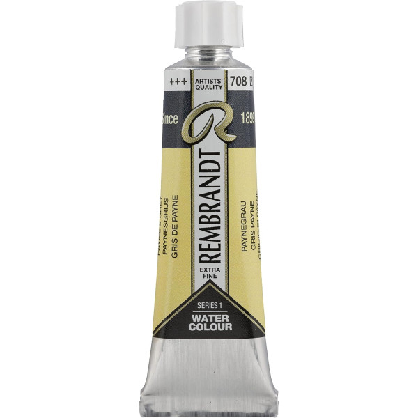 photo-Peinture aquarelle - Extra-fine - Gris de Payne - 708 - Rembrandt - Tube 10ml